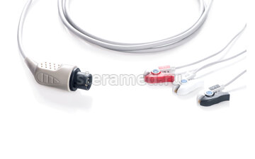 ЭКГ кабель пациента AAMI 3 отведения, прищепка
