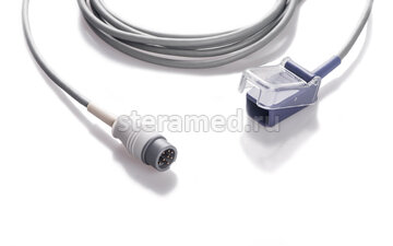 Кабель переходник пульсоксиметрический SpO2 для Mindray PM50, PM60, Beneview T1, BeneviewT5, BeneviewT6, BeneviewT8, Accutorr 3, Accutorr 7, Beneheart D6, DPM6, DPM7, MPM, PM 6800, Passport 8, Passport 12 oximax