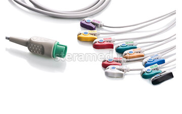 ЭКГ кабель пациента 12 отведений, прищепка для Spacelabs: Ultraview 90492, 91220, 90496, 91496