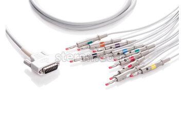 Кабель ЭКГ для Dixion ECG 1001, ECG 1003, ECG-1006, ECG-1012, ECG-1012 EXPERT, STRESS ECG ST-1212 тип «Банан»