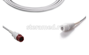 Кабель для подключения датчика инвазивного измерения давления Philips, Welch Allyn разъем Edward