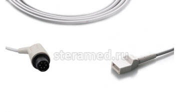 Кабель для подключения датчика инвазивного измерения давления Тритон, Medtronic, Mindray, Mortara, Spacelabs, Welch Allyn разъем Utah