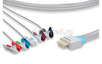 Кабель отведений ЭКГ 5 электродов для Mindray Tel-100, TMS-6016